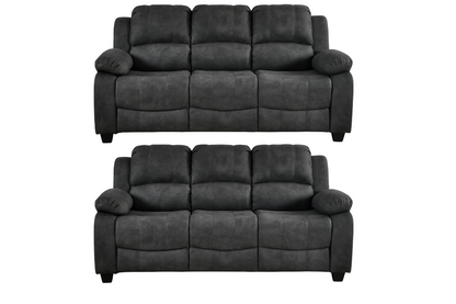 Valerie Charcoal Fabric 3+3 Seater Sofa Set