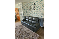 Valencia Grey Leather Manual Recliner 3+3 Seater Sofa Set - Furniture Instore