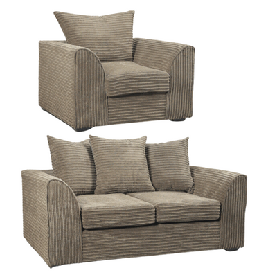 Byron Caramel Fabric 2 +1 Seater Sofa Set