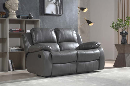 Valencia Grey Leather Manual Recliner 2+2 Seater Sofa Set