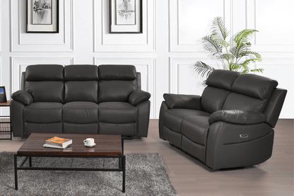 Dandrea Genuine Leather Grey Electric Power Recliner 3+2 Seater Sofa Set - Furniture Instore