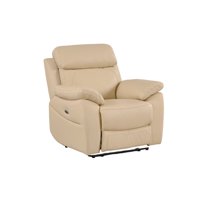 Dandrea Genuine Leather Cream Electric Power Recliner 3+2+1 Seater Sofa Set - Furniture Instore