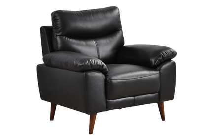 Vantage Genuine Leather Black 3+1+1 Seater Sofa Set - Furniture Instore