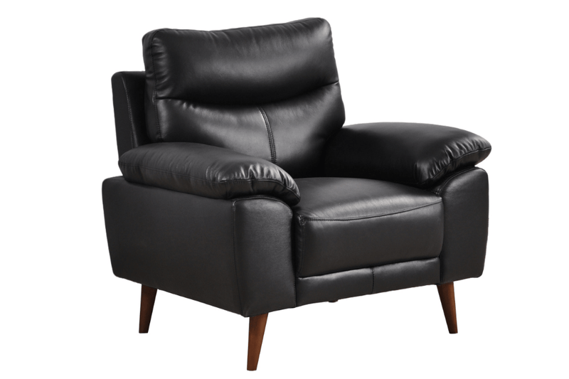 Vantage Genuine Leather Black 3+1+1 Seater Sofa Set - Furniture Instore