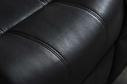 Valencia Black Leather Manual Recliner 3+2 Seater Sofa Set