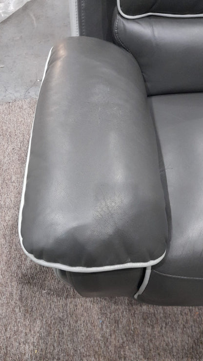 Outlet Holden Grey Leather Aire 2 Seater Sofa