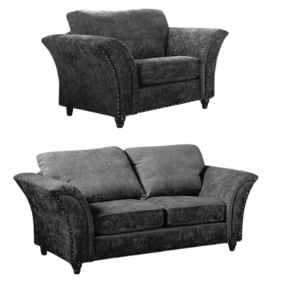 Canterbury Grey Fabric 2+1 Seater Sofa Set