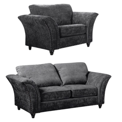 Canterbury Grey Fabric 2+1 Seater Sofa Set
