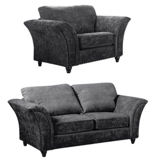 Canterbury Grey Fabric 2+1 Seater Sofa Set