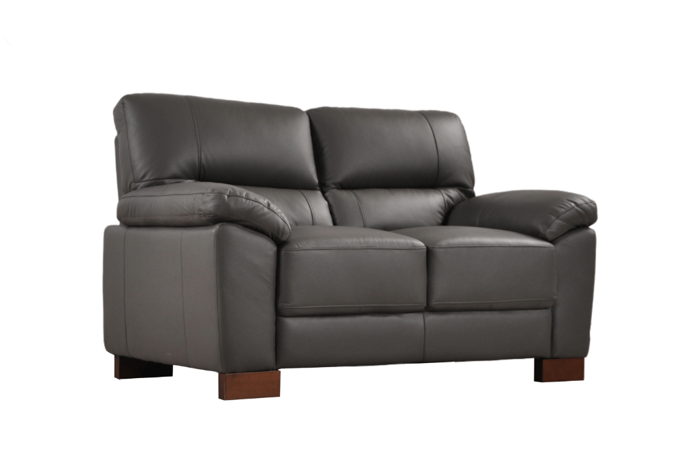 Dalmore Genuine Leather Grey 2+1 Seater Sofa Set - Furniture Instore