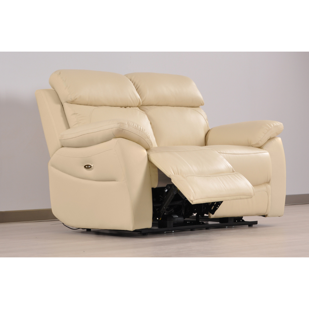 Dandrea Genuine Leather Cream Electric Power Recliner 2+2 Seater Sofa Set