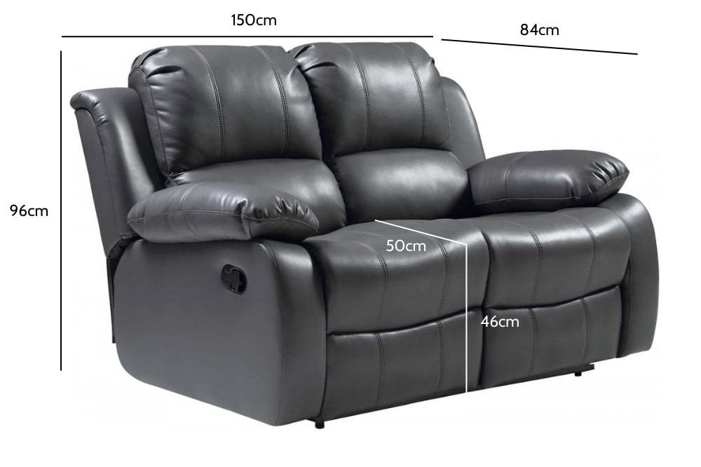 Valencia Grey Leather Manual Recliner 2+2 Seater Sofa Set