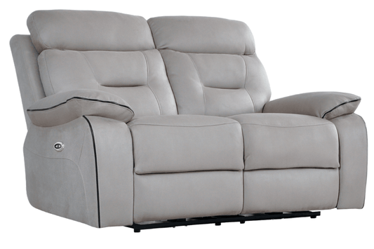 Foster Light Grey Fabric Electric Recliner 2+2 Seater Sofa Set - Furniture Instore