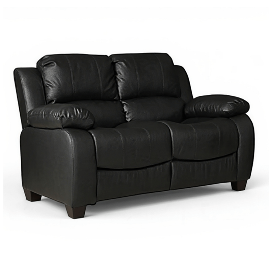 Valerie Black Leather 2 Seater Sofa