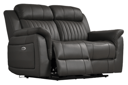 Cidliano Genuine Leather Grey Electric Power Recliner 2+1 Seater Sofa Set - Furniture Instore