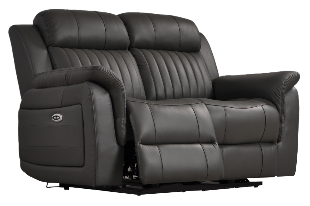 Cidliano Genuine Leather Grey Electric Power Recliner 2+2 Seater Sofa Set