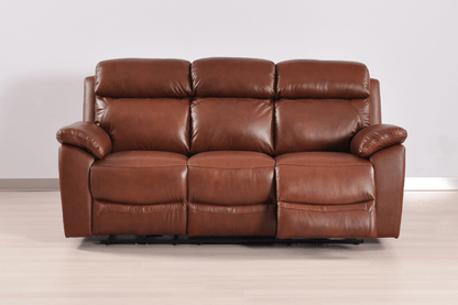 Dandrea Genuine Leather Tan Electric Power Recliner 3+1+1 Seater Sofa Set - Furniture Instore