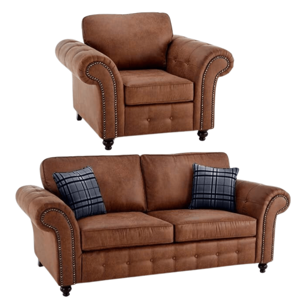 Oakland Tan Suede 3+1 Seater Sofa Set - Furniture Instore