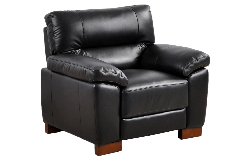 Dalmore Genuine Leather Black 3+2+1 Seater Sofa Set - Furniture Instore