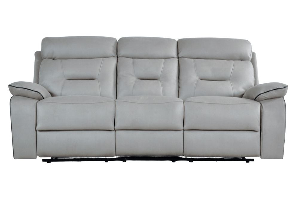 Foster Light Grey Fabric Electric Recliner 3+3 Seater Sofa Set - Furniture Instore