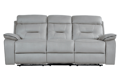 Foster Light Grey Fabric Electric Recliner 3+3 Seater Sofa Set - Furniture Instore