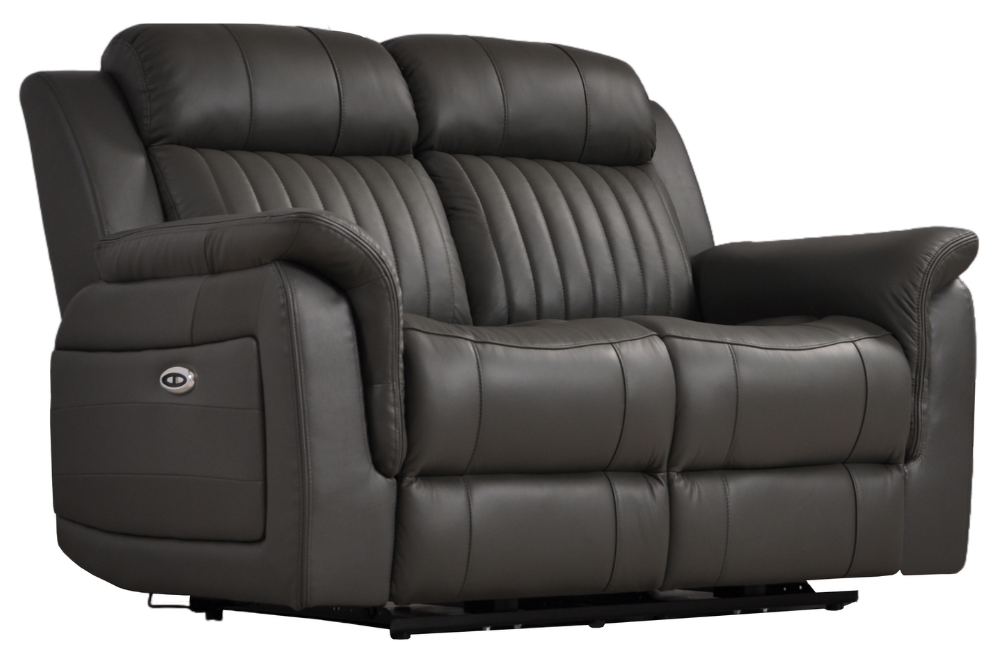 Cidliano Genuine Leather Grey Electric Power Recliner 2+2 Seater Sofa Set