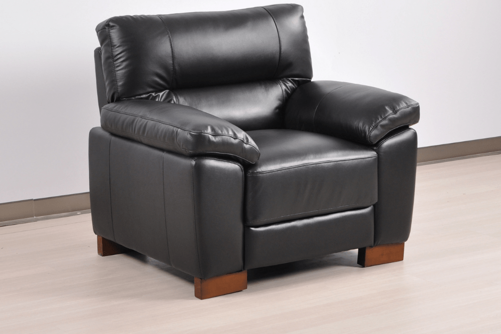 Dalmore Genuine Leather Black 3+2+1 Seater Sofa Set - Furniture Instore