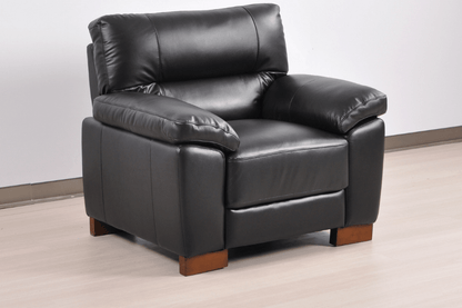 Dalmore Genuine Leather Black 3+2+1 Seater Sofa Set - Furniture Instore