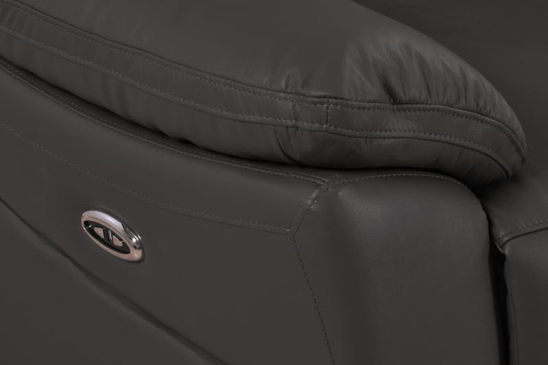 Dandrea Genuine Leather Grey Electric Power Recliner 3+1 Seater Sofa Set - Furniture Instore