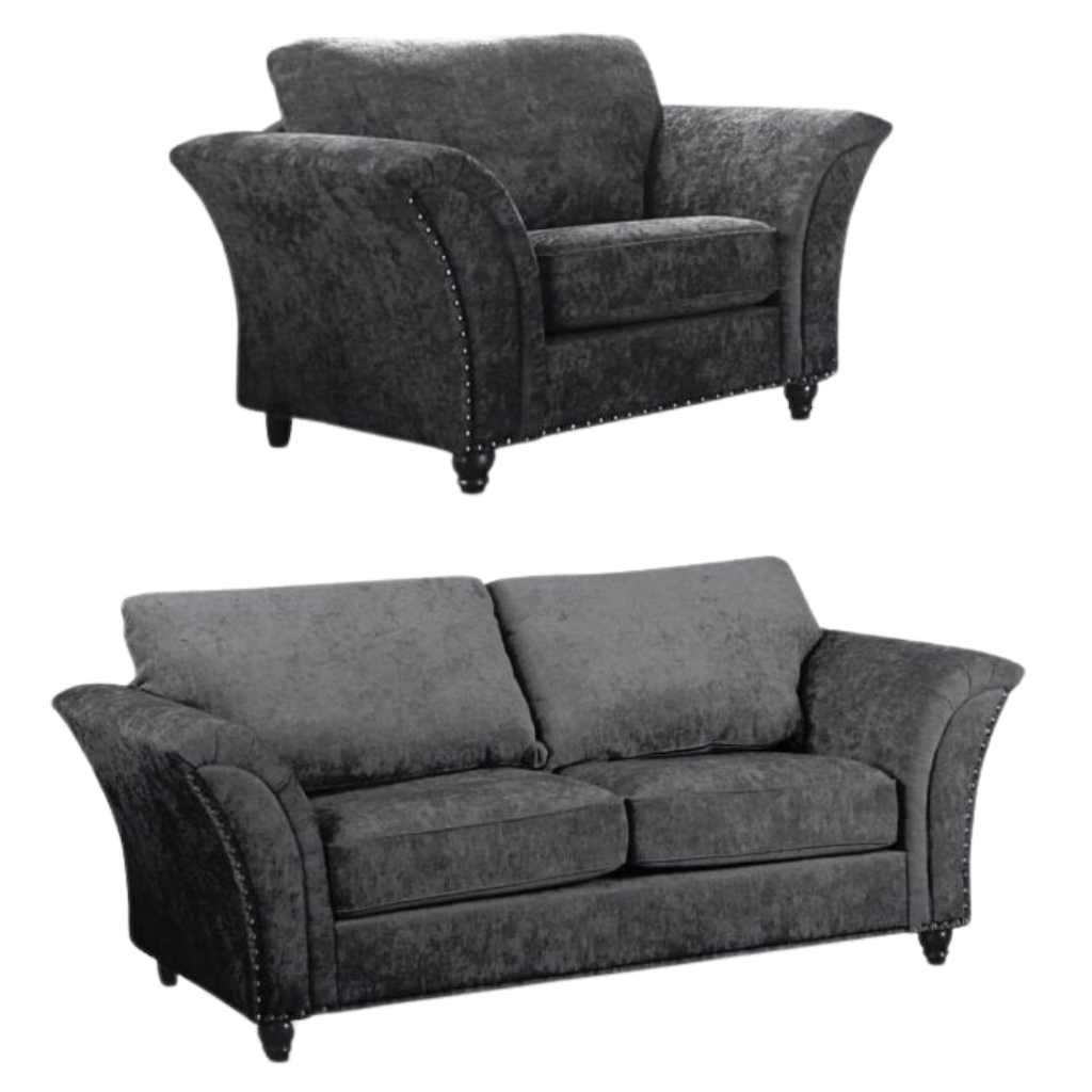 Canterbury Grey Fabric 3+1 Seater Sofa Set - Furniture Instore