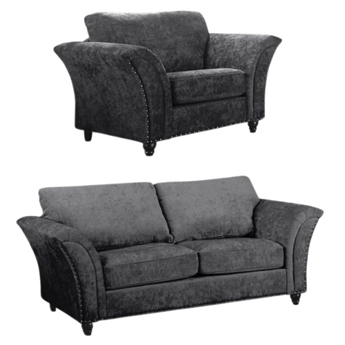 Canterbury Grey Fabric 3+1 Seater Sofa Set