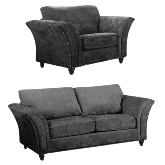 Canterbury Grey Fabric 3+1 Seater Sofa Set