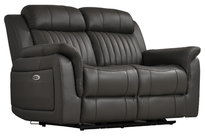 Cidliano Genuine Leather Grey Electric Power Recliner 2+1 Seater Sofa Set - Furniture Instore