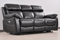 Dandrea Genuine Leather Black Electric Power Recliner 3+3 Seater Sofa Set - Furniture Instore