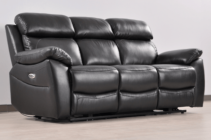 Dandrea Genuine Leather Black Electric Power Recliner 3+3 Seater Sofa Set - Furniture Instore