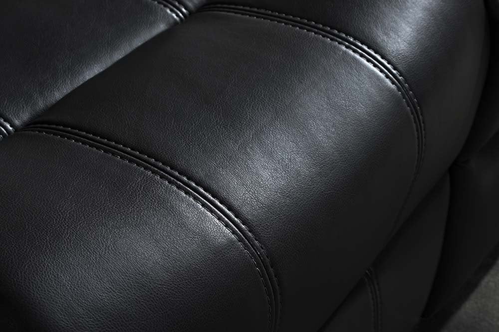 Valencia Black Leather Manual Recliner 3+3 Seater Sofa Set