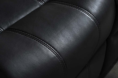 Valencia Black Leather Manual Recliner 3+3 Seater Sofa Set