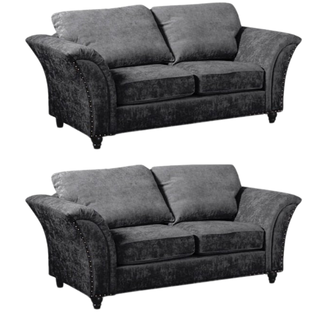 Canterbury Grey Fabric 2+2 Seater Sofa Set