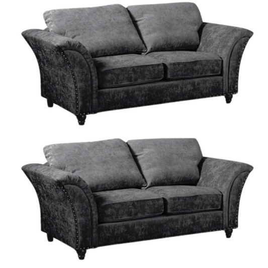 Canterbury Grey Fabric 2+2 Seater Sofa Set