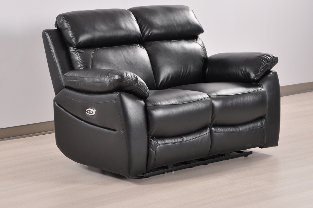 Dandrea Genuine Leather Black  Electric Power Recliner 2+2 Seater Sofa Set