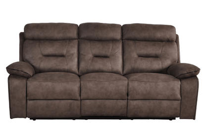 Foster Brown Fabric Electric Recliner 3+3 Seater Sofa Set - Furniture Instore
