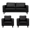 Box Black Leather 3+1+1 Seater Sofa Set