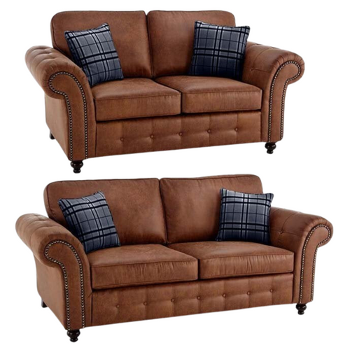 Oakland Tan Suede 3+3 Seater Sofa Set