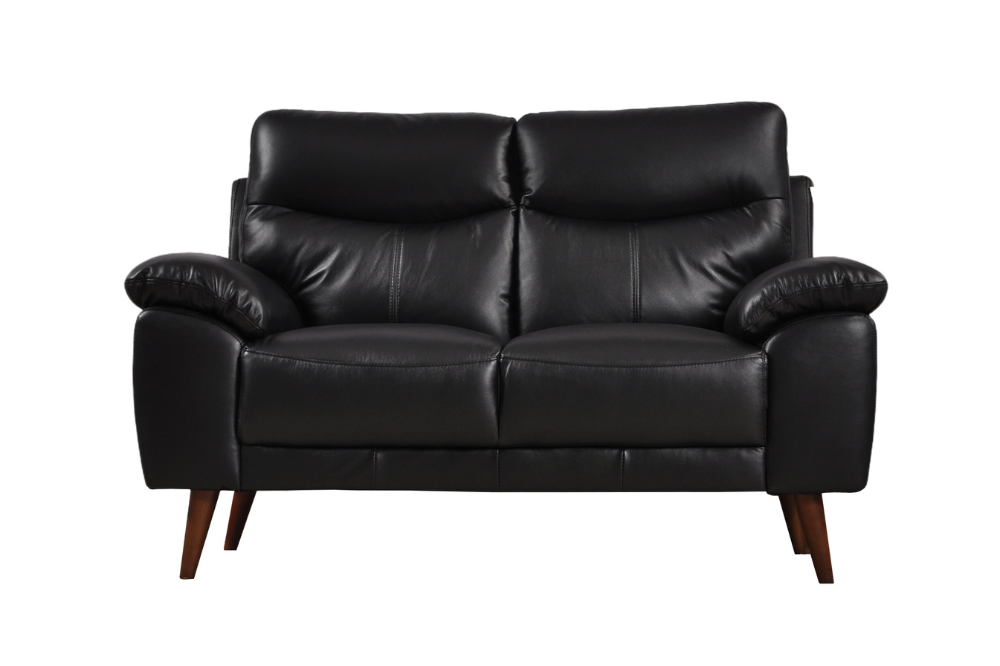 Vantage Genuine Leather Black 2+2 Seater Sofa  Set