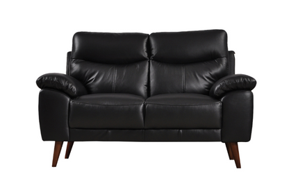 Vantage Genuine Leather Black 2+2 Seater Sofa  Set