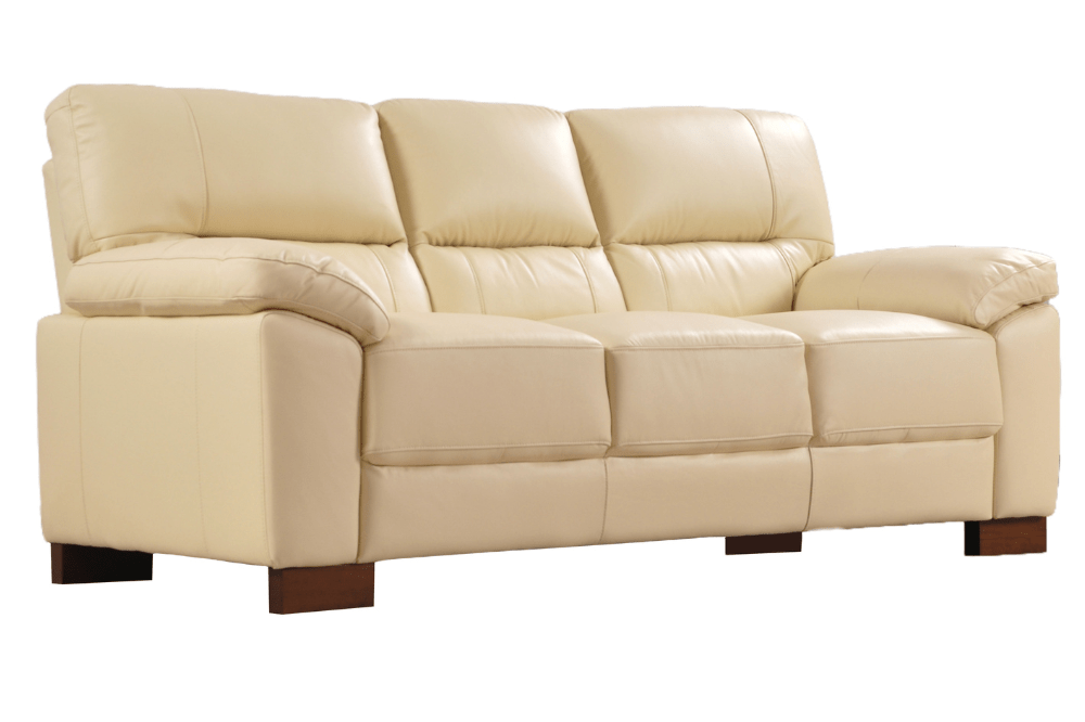 Dalmore Genuine Leather Cream 3+3 Seater Sofa Set - Furniture Instore