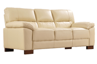 Dalmore Genuine Leather Cream 3+3 Seater Sofa Set - Furniture Instore