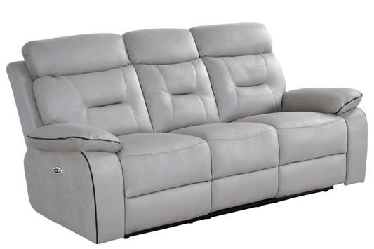 Foster Light Grey Fabric Electric Recliner 3+1+1 Seater Sofa Set - Furniture Instore