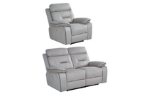 Foster Light Grey Fabric Electric Recliner 2+1 Seater Sofa  Set