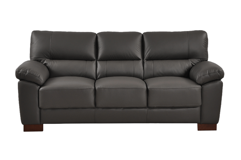Dalmore Genuine Leather Grey 3+1+1 Seater Sofa Set - Furniture Instore